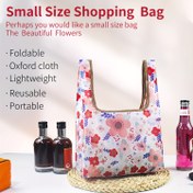 Resim Küçük Boy Alışveriş Çantaları, Taşınabilir Minyatür Bilek Çantası Oxford Kumaş Yeniden Kullanılabilir Market Çantaları, Katlanabilir Tote Çanta, Hafif ve Pratik Süpermarket Çantaları 