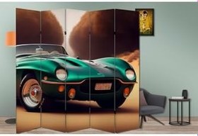 Resim Araba Temalı Özel Tasarım Paravan Room Divider Oda Bölücü PRVN-1319-1, 220 x 180 