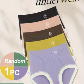 Resim Rastgele Paket 5 Renk Büyük Beden Beli Yüksek Karın Kontrolü Kalça Kaldırıcı Dikişsiz Kadın Külotu 