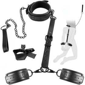 Resim Deri BDSM Bağlama Seti Siyah 