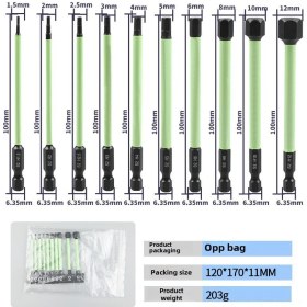 Resim Yuntech01 S2 Magnetik Hekzagonal Tornavida Ucu, Siyah Fosfatlı Pas Koruyucu, 100l Adet, Dayanıklı Ve Çok Amaçlı, Yeşil Kılıf Seti 