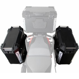 Resim GP KOMPOZİT Universal 40 lt x 2 Alüminyum Motosiklet Yan Çanta Seti Siyah 