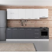 Resim Minar 285 Cm Mutfak Dolabı Beyaz Antrasit 285-A5 Beyaz 