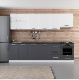 Resim Minar 285 Cm Mutfak Dolabı Beyaz Antrasit 285-A5 Beyaz 