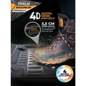 Resim Entelux Bmw 4 Serisi 2019-2020-2022-2023 Uyumlu 3D Havuzlu Paspas Takımı Krom Silver 