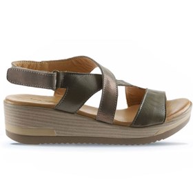 Resim Genel Markalar Shoes Haki Deri Kadın Dolgu Topuklu Sandalet 01wl3306 