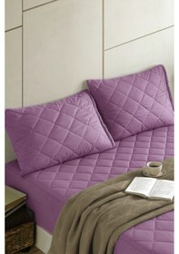 Resim Formeya Pamukkale Alez Lila %100 Pamuk Kapitone Yastık Koruyucu Alez 2 Adet 50X70 