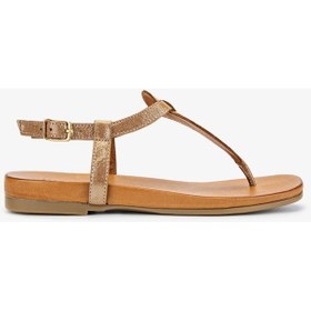 Resim Valmenti Ola Kadın Rose Metalik Hakiki Deri Duz Sandalet 766 1541 Bn Sndlt Y24 Pudra 