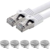 Resim IRENIS 5 Adet CAT7 S/FTP Ethernet (Network, LAN) Kablosu, Beyaz, 30 metre 