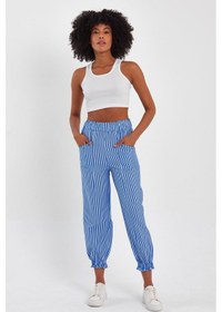 Resim Alexander Gardi Alexandergardı Paçası Büzgülü Jogger Pantolon B23-0065 Beyaz - Mavi 