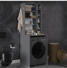 Resim Banyo Dolabı Bd-03 Antrasit Antrasit 