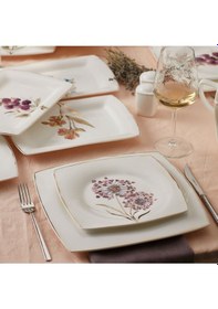 Resim Karaca Fine Pearl Revive 62 Parça 12 Kişilik Kare İnci Yemek Takımı 