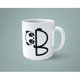 Resim B Harfi Panda Alfabe Baskılı Kupa Bardak 