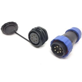 Resim SD28 6 Pin 28mm Su Geçirmez Konnektör Takımı - Panel Tipi 