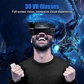 Resim Tam Ekran Sanal Gerçeklik 3D Gözlük VR Seti 3D Sanal Gerçeklik Gözlükleri, Gamepad ile Ayarlanabilir 