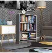 Resim Kenzlife Kitaplık Süper Ga 090 80 19 Gri 3 Katlı Tek Bölme Ofis Mutfak Banyo Dolabı Arkalıksız 