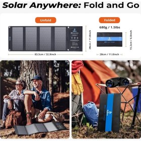 Resim 28W Katlanabilir Güneş Paneli Şarj Cihazı, 3 Usb, Su Geçirmez, Kamp ve Açık Hava Için 