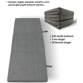 Resim Gri Katlanır Sünger Misafir Yer Yatağı Ve Balkon Minderi 7cm Gri 