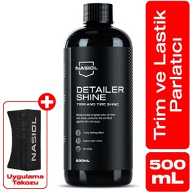 Resim Nasiol Detailershine Trim Ve Lastik Parlatıcı/yenileyici Jel Ve Sünger-500ml-ultra Parlak Ve Islak Görünüm 