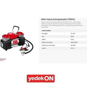 Resim Specco Mini Hava Kompresörü Lastik Şişirme 200w (150psi-11bar) Sp2113 