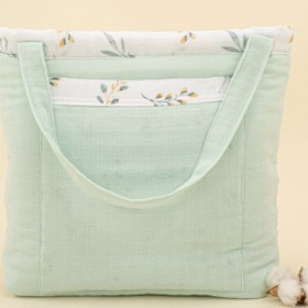 Resim Bebek Bakım Çantası - Mint Muslin - Yapraklar 