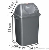 Resim Garanti Metal 7402 Plastik Çatı Kapaklı Çöp Kovası (16 Litre) 