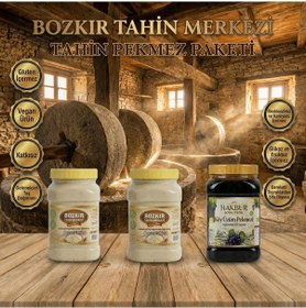 Resim Bozkır Tahin Merkezi Taş Değirmen Beyaz Tahin 2 x 935 G + Köy Üzüm Pekmezi 950 G 