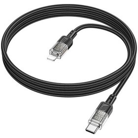 Resim Hoco U129 Transparan Type-c To Lightning Data Ve Şarj Kablosu 1m- 5775 
