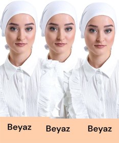 Resim İSTANBULSTYLEMODA 3 ADET Düz Dikişsiz Penye Bone 