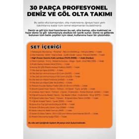 Resim Fishack 30 Parça Deniz ve Göl Profesyonel Olta Takımı Seti - 300cm Kamış 100-300GR / 40'lık Makine - Ful Set 