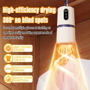 Resim 1 Adet JKUOO Hızlı Isıtma (0-50° Dakikada), Geniş Voltaj 220-240V (Avrupa Fişi) Taşınabilir Çamaşır Kurutucu, Katlanabilir Seyahat ve Ev İçin Kompakt Çamaşır Kurutma Makinesi - Enerji Tasarruflu, Büyük Kapasiteli, Aşırı Isınma Koruma, Dayanıklı Yapı, Küçük Alanlar İçin İdeal, Yurt ve Ev Eşyaları, Yer Tasarrufu Sağlayan Cihaz 