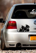 Resim STİCKERCI BEY Bagajdan Bakan Adamlar Sticker Etiket Folyo Kesim Kaplama Modifiye Aksesuarı 