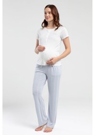 Resim Pierre Cardin Kadın Beyaz Pijama Takımı Pc8976-s-v1 