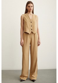 Resim Never More Geniş Paça Pantolon Camel 
