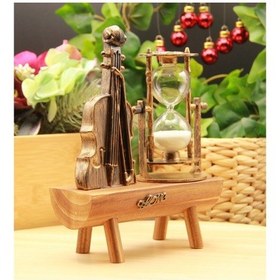 Resim River World Kum Saati Tasarımı Dekoratif Keman 