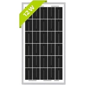 Resim 12W 12V Solar Market Monokristal Solar Panel Kolay Kurulum ve Düşük Işınımda Yüksek Verimlilik 