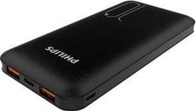 Resim Philips Dlp6812Cb 10.000Mah Power Bank Pd+2 Qc 3.0 Type-C Ve 2X Usb-A Bağlantı Siyah 