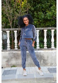 Resim Akbeniz Kadın Kadife Kapşonlu Eşofman Takım 9054 