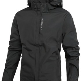 Resim Erkek Giyim Gevşek Ceketler Hafif Rüzgarlık Kapüşonlu Ceket - Günlük Dış Mekan Spor Giyimi, Polyester, Fermuarlı, Uzun Kollu, Cepli, Tüm Mevsimler için Esnemez Kumaş 