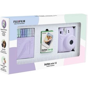 Resim Fujifilm Instax Mini 12 Fotoğraf Makinesi + 10'lu Film + Mandal Lila 