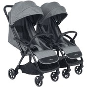 Resim Merkür Bebe Ruby Birleşip Ayrılabilen Kabin Boy Ikiz Bebek Arabası - Gri 