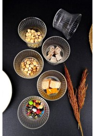 Resim Digithome 6'lı Cam Çerezlik Dondurmalık Ve Kase Sunum Seti 280 Ml - 04176 C1-1-154 