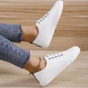 Resim Kapalı Beyaz Ayakkabı Spor Ayakkabı Kadın Bağcıklı Sığ Beyaz Deri Ayakkabı Çok White 36 White Beyaz 