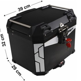 Resim GP Kompozit Universal 37 lt Alüminyum Motosiklet Çantası Siyah 