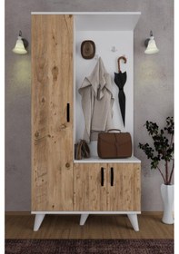 Resim Mercan Ayakkabılık Portmanto Çok Amaçlı Ayakkabılık Beyaz - Meşe 