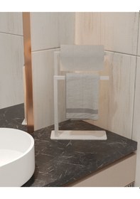Resim Aju Havluluk Tezgah Üzeri Kağıt Havluluk Ev Banyo Dekorasyonu Paslanmaz Metal Tasarım Montaj Gerektirmez Beyaz 