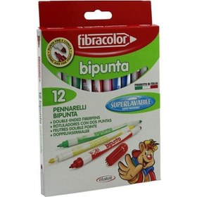 Resim Fibracolor Bipunta 12 Renk Çiftuçlu Keçeli Kalem 