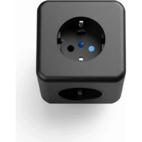 Resim Akım ve Voltaj Korumalı Küp Priz 3 USB Destekli Midastech 