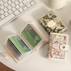 Resim Kadınlar için vintage tarz büyük kapasiteli çok kartlı cüzdan, snap kapanışlı, zarif, günlük kullanım için kompakt tasarım, her gün kullanmak için cüzdan | Vintage Cüzdan | Dayanıklı Cüzdan 