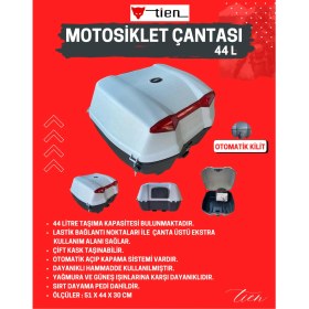 Resim Bike Sky Tien 44 Litre Motosiklet Çantası - Gri - Otomatik Kilit 